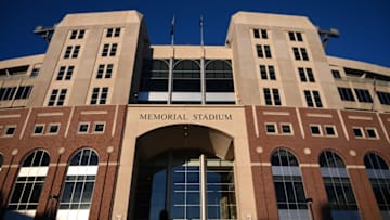 Outside view of the entrance to the stadium before the contest between the Nebraska Cornhuskers and the Minnesota Golden Gophers at Memorial Stadium (Photo by Steven Branscombe/Getty Images)