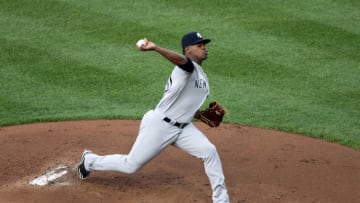 PHILADELPHIA, PA - JUNE 26: Starting pitcher Luis Severino #40 of the New York Yankees delivers a pitch during a game against the Philadelphia Phillies at Citizens Bank Park on June 26, 2018 in Philadelphia, Pennsylvania. The Yankees won 6-0. (Photo by Hunter Martin/Getty Images)