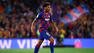 BARCELONA, SPAIN - OCTOBER 06: Jean Clair Todibo of FC Barcelona in action during the Liga match between FC Barcelona and Sevilla FC at Camp Nou on October 06, 2019 in Barcelona, Spain. (Photo by Aitor Alcalde/Getty Images)