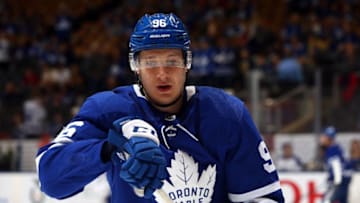 Egor Korshkov #96 of the Toronto Maple Leafs. (Photo by Vaughn Ridley/Getty Images)