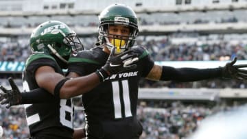 EAST RUTHERFORD, NEW JERSEY - DECEMBER 08: (NEW YORK DAILIES OUT) Robby Anderson #11 of the New York Jets in action against the Miami Dolphins at MetLife Stadium on December 08, 2019 in East Rutherford, New Jersey. The Jets defeated the Dolphins 22-21. (Photo by Jim McIsaac/Getty Images)