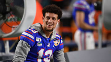 MIAMI, FLORIDA - DECEMBER 30: Feleipe Franks #13 of the Florida Gators looks on during warms up prior to the Capital One Orange Bowl against the Virginia Cavaliers at Hard Rock Stadium on December 30, 2019 in Miami, Florida. (Photo by Mark Brown/Getty Images)