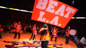 PHOENIX - MAY 29: The Phoenix Suns Gorilla gets the crowd ready to host the Los Angeles Lakers in Game Six of the Western Conference Finals during the 2010 NBA Playoffs on May 29, 2010 at U.S. Airways Center in Phoenix, Arizona. NOTE TO USER: User expressly acknowledges and agrees that, by downloading and or using this Photograph, user is consenting to the terms and conditions of the Getty Images License Agreement. Mandatory Copyright Notice: Copyright 2010 NBAE (Photo by Barry Gossage/NBAE via Getty Images)