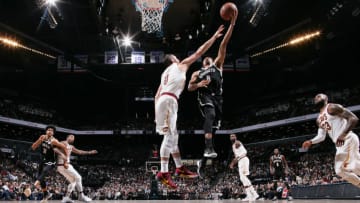 BROOKLYN, NY - OCTOBER 25: Spencer Dinwiddie #8 of the Brooklyn Nets goes to the basket against the Cleveland Cavaliers on October 25, 2017 at Barclays Center in Brooklyn, New York. NOTE TO USER: User expressly acknowledges and agrees that, by downloading and or using this Photograph, user is consenting to the terms and conditions of the Getty Images License Agreement. Mandatory Copyright Notice: Copyright 2017 NBAE (Photo by Nathaniel S. Butler/NBAE via Getty Images)