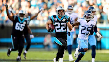 Christian McCaffrey of the Carolina Panthers (Photo by Jacob Kupferman/Getty Images)