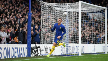 LONDON, ENGLAND - JANUARY 05: Ross Barkley of Chelsea celebrates after scoring his team's second goal during the FA Cup Third Round match between Chelsea and Nottingham Forest at Stamford Bridge on January 05, 2020 in London, England. (Photo by Mike Hewitt/Getty Images)