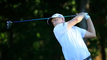 PUNTA CANA, DOMINICAN REPUBLIC - SEPTEMBER 26: Adam Long plays his shot from the 15th tee during the third round of the Corales Puntacana Resort & Club Championship on September 26, 2020 in Punta Cana, Dominican Republic. (Photo by Andy Lyons/Getty Images)