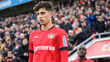 LEVERKUSEN, GERMANY - MARCH 07: Kai Havertz of Leverkusen during the Bundesliga match between Bayer 04 Leverkusen and Eintracht Frankfurt at BayArena on March 7, 2020 in Leverkusen, Germany. (Photo by Jörg Schüler/Getty Images)
