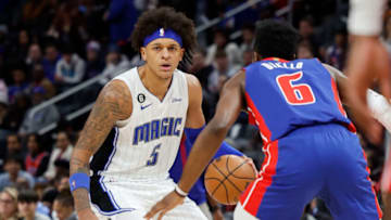 The OKC Thunder get their first look at Magic forward Paolo Banchero (5) Rick Osentoski-USA TODAY Sports