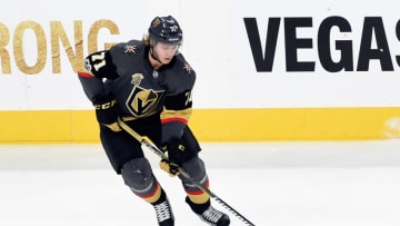 LAS VEGAS, NV - OCTOBER 10: William Karlsson #71 of the Vegas Golden Knights skates against the Arizona Coyotes at T-Mobile Arena on October 10, 2017 in Las Vegas, Nevada. The Golden Knights won 5-2. (Photo by David Becker/NHLI via Getty Images)