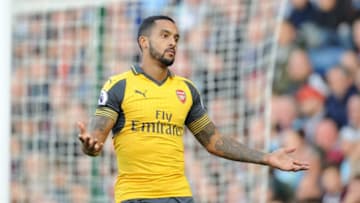 BURNLEY, ENGLAND - OCTOBER 02: Theo Walcott of Arsenal during the Premier League match between Burnley and Arsenal at Turf Moor on October 2, 2016 in Burnley, England. (Photo by Stuart MacFarlane/Arsenal FC via Getty Images)