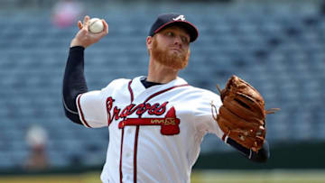 Sep 1, 2016; Atlanta, GA, USA; Atlanta Braves starting pitcher Mike Foltynewicz (26) delivers a pitch against the San Diego Padres in the first inning at Turner Field. Mandatory Credit: Jason Getz-USA TODAY Sportsa
