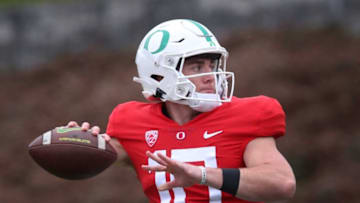 Oregon's Bo Nix works out with the Ducks as they return after Spring Break.Auburn football