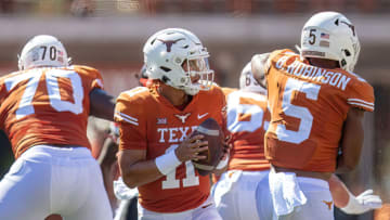 Texas football quarterback Casey Thompson. (John Gutierrez-USA TODAY Sports)