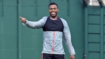 LIVERPOOL, ENGLAND - MARCH 30: (THE SUN OUT, THE SUN ON SUNDAY OUT) Daniel Sturridge of Liverpool during a training session at Melwood Training Ground on March 30, 2017 in Liverpool, England. (Photo by John Powell/Liverpool FC via Getty Images)
