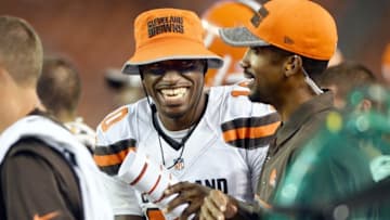 Aug 18, 2016; Cleveland, OH, USA; Cleveland Browns quarterback Robert Griffin III (10) on the sidelines during the second half against the Atlanta Falcons at FirstEnergy Stadium. The Falcons won 24-13. Mandatory Credit: Ken Blaze-USA TODAY Sports