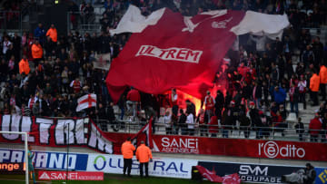 Reims supporters during the French League 1 match between Stade de Reims and FC Nantes at Stade Auguste Delaune on April 9, 2016 in Reims, France. (Photo by Dave Winter/Icon Sport)