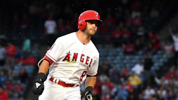 ANAHEIM, CA - JUNE 25: Tommy La Stella #9 of the Los Angeles Angels heads to third base as he scored an inside the park home run against the Cincinnati Reds the first inning at Angel Stadium of Anaheim on June 25, 2019 in Anaheim, California. (Photo by Jayne Kamin-Oncea/Getty Images)