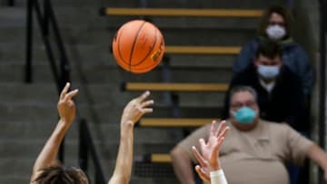 Purdue center Ra Shaya Kyle (24) guards Georgia Tech guard Eylia Love (24) during the first quarter of an NCAA women's basketball game, Wednesday, Dec. 1, 2021 at Mackey Arena in West Lafayette.Bkw Purdue Vs Georgia Tech