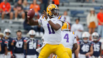 LSU Tigers quarterback TJ Finley (Mandatory Credit: John Reed-USA TODAY Sports)