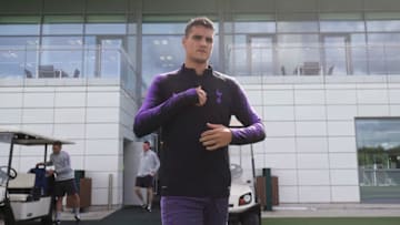 ENFIELD, ENGLAND - AUGUST 24: Erik Lamela of Tottenham Hotspur during the Tottenham Hotspur training session at Tottenham Hotspur Training Centre on August 24, 2018 in Enfield, England. (Photo by Tottenham Hotspur FC/Tottenham Hotspur FC via Getty Images)