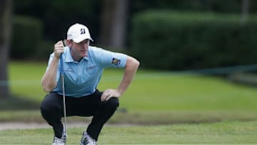 ST SIMONS ISLAND, GA - NOVEMBER 19: Brandt Snedeker lines up a putt on the 4th hole on the Plantation Course during the first round of The RSM Classic on November 19, 2015 in St Simons Island, Georgia. (Photo by Matt Sullivan/Getty Images)