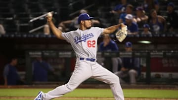 PHOENIX, AZ - APRIL 02: Relief pitcher Wilmer Font #62 of the Los Angeles Dodgers pitches against the Arizona Diamondbacks during the MLB game at Chase Field on April 2, 2018 in Phoenix, Arizona. (Photo by Christian Petersen/Getty Images)