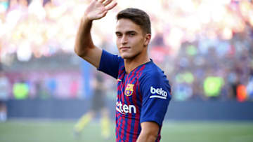 Denis Suarez during the presentation of the team 2018-19 before the match between FC Barcelona and C.A. Boca Juniors, corresponding to the Joan Gamper trophy, played at the Camp Nou, on 15th August, 2018, in Barcelona, Spain. -- (Photo by Urbanandsport/NurPhoto via Getty Images)