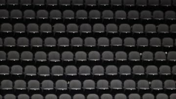 DALLAS, TEXAS - MARCH 07: Empty stands before fans enter the arena for a game between the Nashville Predators and the Dallas Stars at American Airlines Center on March 07, 2020 in Dallas, Texas. (Photo by Ronald Martinez/Getty Images)