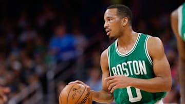Dec 7, 2016; Orlando, FL, USA; Boston Celtics guard Avery Bradley (0) against the Orlando Magic during the second half at Amway Center. Boston Celtics defeated the Orlando Magic 117-87. Mandatory Credit: Kim Klement-USA TODAY Sports