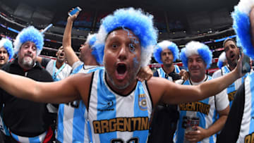 LOS ANGELES, CA - APRIL 3: Fans from Argentina support Manu Ginobili #20 of the San Antonio Spurs before the game against the LA Clippers on April 3, 2018 at STAPLES Center in Los Angeles, California. NOTE TO USER: User expressly acknowledges and agrees that, by downloading and/or using this photograph, user is consenting to the terms and conditions of the Getty Images License Agreement. Mandatory Copyright Notice: Copyright 2018 NBAE (Photo by Andrew D. Bernstein/NBAE via Getty Images)