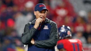 GLENDALE, AZ - DECEMBER 31: Head coach Rich Rodriguez of the Arizona Wildcats watches warm ups before the Vizio Fiesta Bowl against the Boise State Broncos at University of Phoenix Stadium on December 31, 2014 in Glendale, Arizona. (Photo by Christian Petersen/Getty Images)