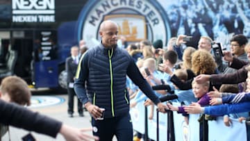 MANCHESTER, ENGLAND - NOVEMBER 04: Vincent Kompany of Manchester City arrives during the Premier League match between Manchester City and Southampton FC at Etihad Stadium on November 4, 2018 in Manchester, United Kingdom. (Photo by Tom Flathers/Man City via Getty Images)