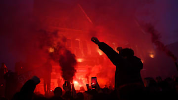 Liverpool fans. (Photo by Laurence Griffiths/Getty Images)