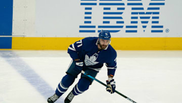 May 1, 2021; Toronto, Ontario, CAN; Toronto Maple Leafs left wing Nick Foligno (71) skates during the warm-up against the Vancouver Canucks at Scotiabank Arena. Mandatory Credit: Nick Turchiaro-USA TODAY Sports