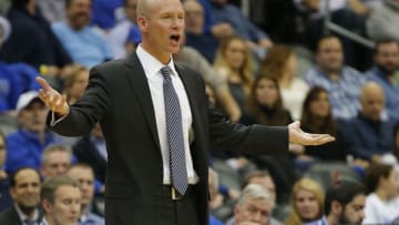 NEWARK, NJ - JANUARY 25: Head coach Kevin Willard of the Seton Hall Pirates questions a call during the first half against the Butler Bulldogs in an NCAA college basketball game at Prudential Center on January 25, 2017 in Newark, New Jersey. Butler defeated Seton Hall 61-54. (Photo by Rich Schultz/Getty Images)