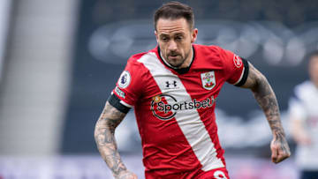 LONDON, ENGLAND - APRIL 21: Danny Ings of Southampton during the Premier League match between Tottenham Hotspur and Southampton at Tottenham Hotspur Stadium on April 21, 2021 in London, United Kingdom. Sporting stadiums around the UK remain under strict restrictions due to the Coronavirus Pandemic as Government social distancing laws prohibit fans inside venues resulting in games being played behind closed doors. (Photo by Sebastian Frej/MB Media/Getty Images)