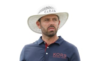 HOUSTON, TEXAS - NOVEMBER 05: Charl Schwartzel of South Africa looks on on the 18th green during the first round of the Vivint Houston Open at Memorial Park Golf Course on November 05, 2020 in Houston, Texas. (Photo by Maddie Meyer/Getty Images)
