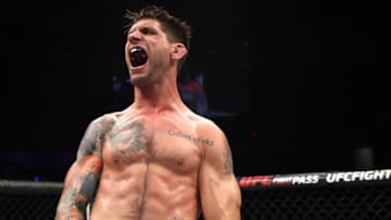 ALBANY, NY - DECEMBER 09: Ryan Janes of Canada celebrates after his unanimous-decision victory over Keith Berish in their middleweight bout during the UFC Fight Night event at the Times Union Center on December 9, 2016 in Albany, New York. (Photo by Patrick Smith/Zuffa LLC/Zuffa LLC via Getty Images)