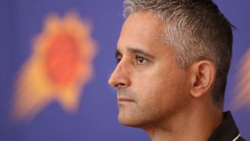 PHOENIX, AZ - JUNE 22: Head coach Igor Kokoskov of the Pheonix Suns speaks during a press conference at Talking Stick Resort Arena on June 22, 2018 in Phoenix, Arizona. NOTE TO USER: User expressly acknowledges and agrees that, by downloading and or using this photograph, User is consenting to the terms and conditions of the Getty Images License Agreement. (Photo by Christian Petersen/Getty Images)