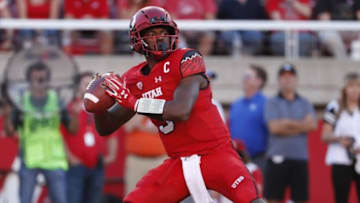 Sep 10, 2016; Salt Lake City, UT, USA; Utah Utes quarterback Troy Williams (3) looks to pass in the second quarter against the Brigham Young Cougars at Rice-Eccles Stadium. Mandatory Credit: Jeff Swinger-USA TODAY Sports