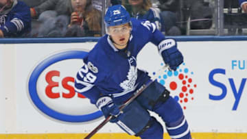 TORONTO, ON - NOVEMBER 8: William Nylander #29 of the Toronto Maple Leafs skates against the Minnesota Wild during an NHL game at the Air Canada Centre on November 8, 2017 in Toronto, Ontario, Canada. The Maple Leafs defeated the Wild 4-2. (Photo by Claus Andersen/Getty Images)