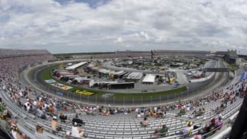 Jun 2, 2013; Dover, DE, USA; A view of the track during the FedEx 400 Benefiting Autism Speaks at Dover International Speedway. Mandatory Credit: Jerome Miron-USA TODAY Sports