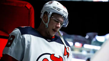 Ondrej Palat #18 of the New Jersey Devils. (Photo by Jaylynn Nash/Getty Images)