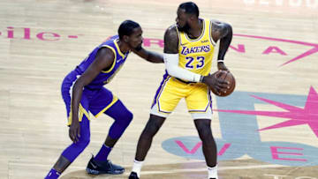LAS VEGAS, NV- OCTOBER 10: LeBron James #23 of the Los Angeles Lakers handles the ball against Kevin Durant #35 of the Golden State Warriors on October 10, 2018 at T-Mobile Arena in Las Vegas, Nevada. NOTE TO USER: User expressly acknowledges and agrees that, by downloading and/or using this Photograph, user is consenting to the terms and conditions of the Getty Images License Agreement. Mandatory Copyright Notice: Copyright 2018 NBAE (Photo by Chris Elise/NBAE via Getty Images)