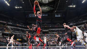 INDIANAPOLIS, IN - DECEMBER 6: Denzel Valentine #45 of the Chicago Bulls handles the ball against the Indiana Pacers on December 6, 2017 at Bankers Life Fieldhouse in Indianapolis, Indiana. NOTE TO USER: User expressly acknowledges and agrees that, by downloading and or using this Photograph, user is consenting to the terms and conditions of the Getty Images License Agreement. Mandatory Copyright Notice: Copyright 2017 NBAE (Photo by Ron Hoskins/NBAE via Getty Images)