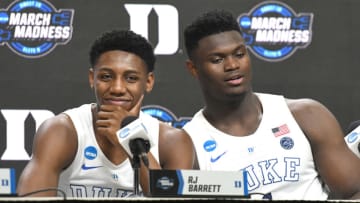 RJ Barrett #5 and Zion Williamson #1 Atlanta Hawks 2019 NBA Draft (Photo by Mitchell Layton/Getty Images)