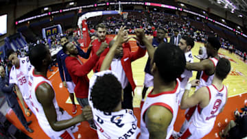 SOUTHAVEN, MS - MARCH 23: The Memphis Hustle huddle before a NBA G-League game against the South Bay Lakers on March 23, 2018 at Landers Center in Southaven, Mississippi. NOTE TO USER: User expressly acknowledges and agrees that, by downloading and or using this photograph, User is consenting to the terms and conditions of the Getty Images License Agreement. Mandatory Copyright Notice: Copyright 2018 NBAE (Photo by Joe Murphy/NBAE via Getty Images)
