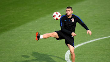 MOSCOW, RUSSIA - JULY 14: Mateo Kovacic of Croatia in action during a Croatia training session during the 2018 FIFA World Cup at Luzhniki Stadium on July 14, 2018 in Moscow, Russia. (Photo by Matthias Hangst/Getty Images)