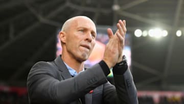 SWANSEA, WALES - OCTOBER 22: Swansea manager Bob Bradley looks on before the Premier League match between Swansea City and Watford at Liberty Stadium on October 22, 2016 in Swansea, Wales. (Photo by Stu Forster/Getty Images)